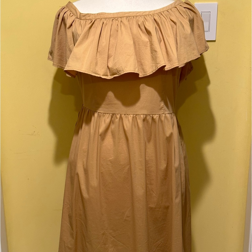 Who What Wear Ruffle Off Shoulder Dress